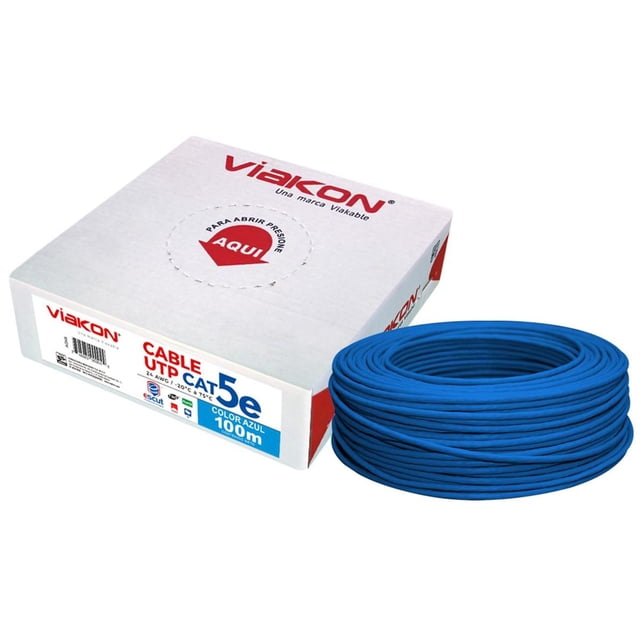 Cable Utp Cat5E Viakon 100M Azul