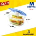 Glad Food Storage Containers with Plastic Lids 24 Ounce Snack To Go