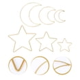 thumbnail image 3 of 6 piezas atrapasueños anillo de hierro luna estrella de cinco puntas material de bricolaje (dorado 2 estilos), 3 of 5