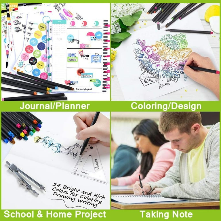 Riancy 36 Fineliner Colored Pens| Sipa Pen Fine Point Journal Planner  Markers Fe