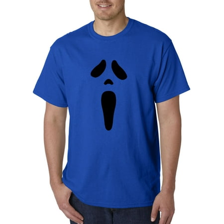Trendy USA 983 - Unisex T-Shirt Ghost Face Scream Halloween Spooky Scary 2XL Royal Blue