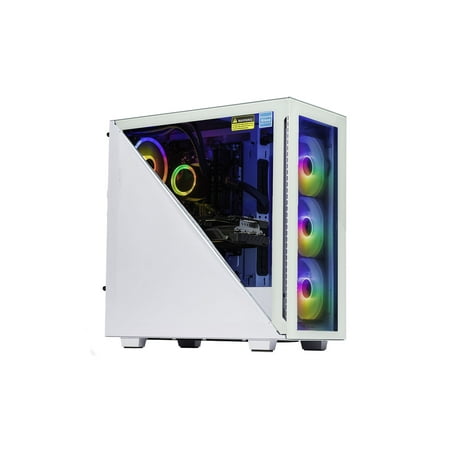 Velztorm Gladio Custom Built Powerful Gaming Desktop PC White (AMD Ryzen 9 5900X 12-Core, 16GB RAM, 4TB PCIe SSD, NVIDIA GeForce RTX 3060 Ti, Wifi, Bluetooth, 2xUSB 3.0, 1xHDMI, Win 10 Home)