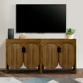 thumbnail image 5 of LEFHDA 2PCS Buffet Cabinet, Sideboard Cabinet with Storage, Accent Storage Cabinet with Carved Arc Door Design for Kitchen Dining Room, 2 Doors Buffet Cabinet with Adjustable Shelves, 5 of 7