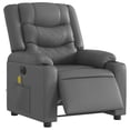 thumbnail image 1 of Sillón reclinable eléctrico para masajes VidaXL de piel sintética gris, 1 of 9