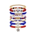 thumbnail image 2 of Soccer Fan Jewelry for USA Soccer Fans, Stackable Bracelets for Women and Men, Game Day Accessories and Gifts for Soccer Lovers, Team Spirit Wristband Set, Jewelry, 2 of 5