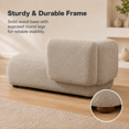 thumbnail image 5 of Miniyam Boucle Chaise Lounge Chair, One Arm Upholstered Chaise Sofa with Single-Sided Back and Legs for Living Room, Camel, 5 of 7