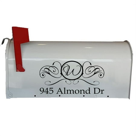VWAQ Mailbox Personalized Monogram Street Address Decal Set
