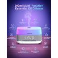thumbnail image 2 of Versatile Essential Oil Diffuser, 300ml Aroma Diffuser with Bluetooth Speaker and Alarm Clock, 7 Colors LED Light Aromatherapy Diffusers & Cool Mist Humidifier 3-Level Brightness, Auto-Off Protection, 2 of 7