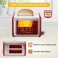 thumbnail image 6 of SEEDEEM Toaster 2 Slice, Stainless Steel Bread Toaster with Touch LCD Display, 50% Faster Heating Speed, 6 Bread Selection, 7 Shade Settings, 1.5'' Extra Wide Slots Toaster, 1350W, Dark Cherry, 6 of 7