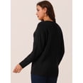 thumbnail image 4 of DARING DIVA Long Sleeve Lace V Neck Pullover Sweater Jumper Top S Black, 4 of 5