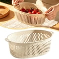 thumbnail image 2 of Cozival Deep Oval Plastic Colander with Double Handles, Thickened PP Strainer Basket for Vegetables Fruits Pasta, BPA Free Dishwasher Safe Kitchen Colander (Multicolor), 2 of 5