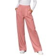 thumbnail image 2 of ClodeEU Women's Elastic Waist Straight Leg Dress Pants,Fashion Solid Color Trouse With Pockets ,Women's Plus XL, 2 of 7