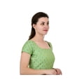 thumbnail image 2 of Sonakshi Fashion Pista Green Women's Jacquard Readymade Partywear Indian Ethnic Saree Blouse Choli Top Short Sleeve, 2 of 5