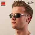 thumbnail image 6 of Ray-Ban RB3498 Rectangle Shaped Non-Polarized Sunglasses for Men - Includes Official RAYBAN Eyewear Kit - Ideal Formal & Casual Wear Sunglasses - G-15 Green Lens, 6 of 7