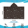 thumbnail image 2 of Brown Star Moon Constellation Pattern Hooded Bath Towel，50"x30" for Ages 3 To 12 Kids, Quick Dry Lightweight Soft Microfiber Hood Beach Towel Cover Up for Kids, 2 of 7