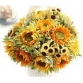 thumbnail image 3 of Tkrady Artificial Sunflower Bouquet, 4 Bunches Silk Sunflowers Yellow Flowers for Home Decoration Wedding Decor (4 Pack), 3 of 6