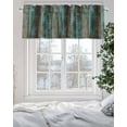 thumbnail image 5 of Teal Wood Grain Valances for Windows Farmhouse Board Retro Vintage Strip Valance Rod Pocket Light Filtering Short Window Treatments Curtains for Kitchen Bathroom Living Room Bedroom, 60 x 18 Inch, 5 of 7