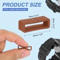 thumbnail image 2 of Uxcell 6 Pcs Watch Band Holder Loop, 20mm Silicone Replacement Fastener Rings Watch Band Strap Keeper, Brown, 2 of 7