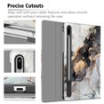 thumbnail image 3 of Fintie Portfolio Case for Samsung Galaxy Tab S8+/S8 Plus 2022/S7 FE 2021/S7 Plus 2020 12.4 inch Tablet, With S Pen Holder Multiple Angle View Cover with Pocket Auto Sleep/Wake, Cloudy Marble, 3 of 8