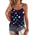 thumbnail image 2 of Tank Tops for Women American Flag Star Patriotic Tanks US 250th Anniversary Sleeveless Shirts Navy L, 2 of 5