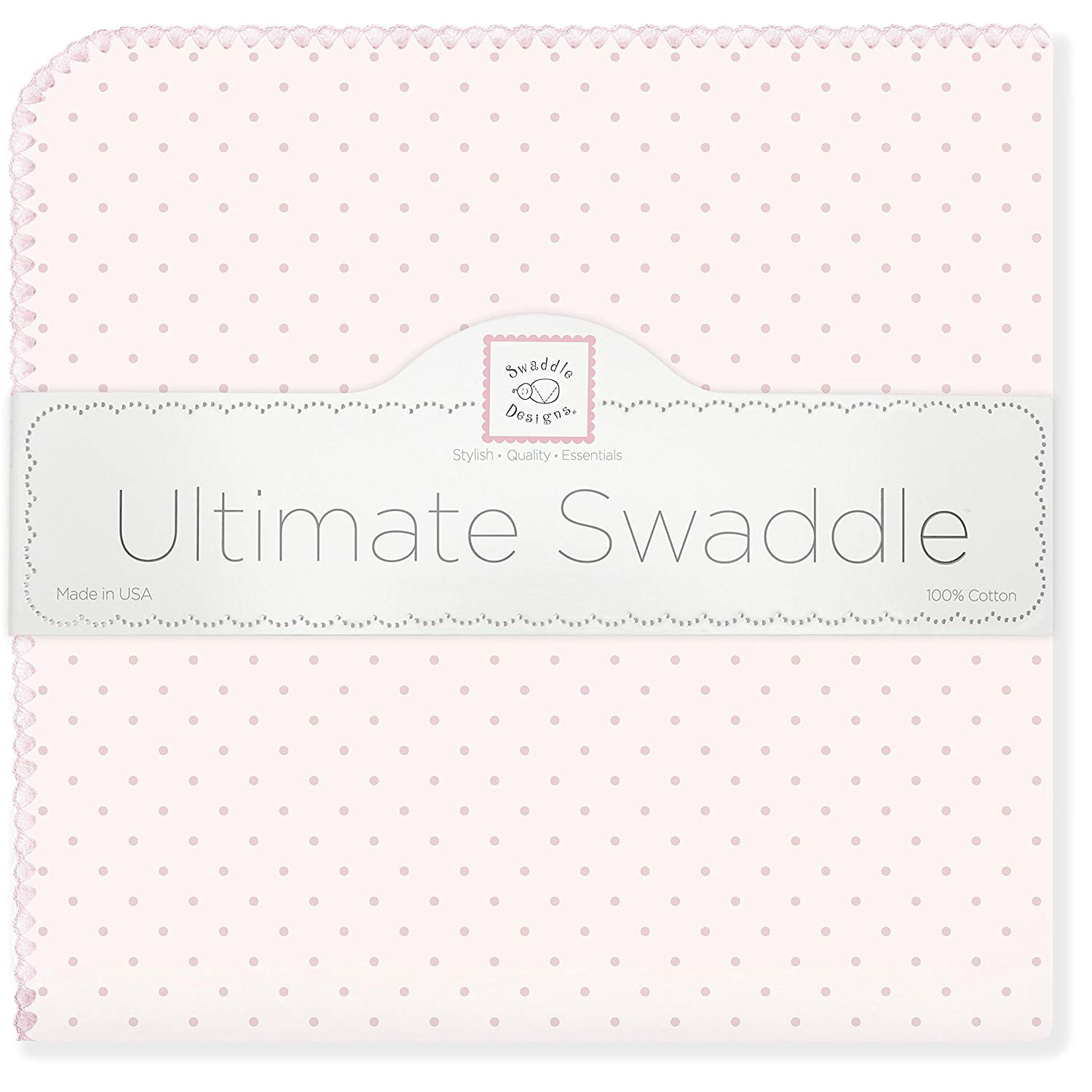 Moms Choice Award Winner SwaddleDesigns Ultimate Swaddle X-Large Receiving Blanket Pastel Polka Dots on Pastel Blue Made in USA Premium Cotton Flannel 