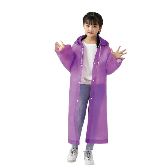 TELOLY Poncho,Flexible Children's Drawstring Ponchos,Practical Rain Jacket with Adjustable Hood for Dry Adventures