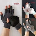 thumbnail image 3 of Men/Women Spring Summer Sunscreen Sports/Biking Sun Protection Anti-Slip Fishing Gloves Open/Half Fingers Driving Mittens BLACK, 3 of 8