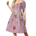 thumbnail image 2 of Vestido de manga corta con flores silvestres, elegantes vestidos de fiesta para mujer, ropa de mujer, 2 of 7