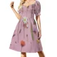 thumbnail image 2 of Vestido de manga corta con flores silvestres, elegantes vestidos de fiesta para mujer, ropa de mujer, 2 of 7