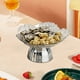 thumbnail image 5 of Platos de frutas y aperitivos, carrito metálico con ruedas, diseño de dos niveles, ideal para la sala de estar, mesa de centro y dulces, almacenamiento portátil, plegable, para oficina., 5 of 9