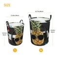thumbnail image 3 of Sikiie Pineapple With Black Glasses Print Round Dirty Clothes Basket, Waterproof Standing Foldable Storage Basket, for Laundry Room, Bedroom, Bathroom Storage-Small, 3 of 6