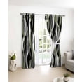 thumbnail image 4 of Fsddascl Sage Green Stripe Blackout Curtains for Bedroom/Living Room, Thermal Insulated Kitchen Curtains, Grey Moire Geometric Modern Abstract Grommet Darkening Window Treatment Drapes 52"x96"x2, 4 of 8