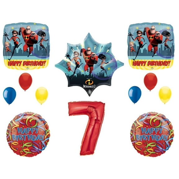 Incredibles 2 7th Birthday Party Balloons Decoration Supplies Movie