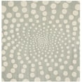 thumbnail image 2 of SAFAVIEH Soho Chloe Polka Dots Wool Area Rug, Grey/Ivory, 6' x 6' Square, 2 of 8
