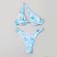 thumbnail image 4 of ylioge Womens One Shoulder Bikini Sets Two Piece Tie-Dye Bathing Suits Ladies Trendy Underwire Bikinis Tops Thongs Swimsuits 2025, 4 of 6