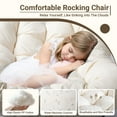 thumbnail image 4 of Ktaxon Oversized Rattan Papasan Chair, Outdoor Steel Wicker Rocking Seating with Thick Padded Cushion for Patio, Living Room, Backyard, Porch(Yellow Wicker & White Cushion), 4 of 8