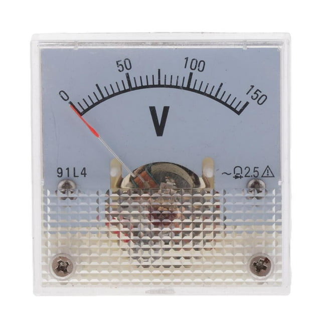 DYNWAVECA 0-150V / 250V / / 450V DC Analog Amp Meter Ammeter Current Panel Amp Meter - White, 0-150V
