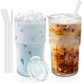 thumbnail image 1 of Luiaiog Verres avec Couvercles et Pailles (2 Pcs 18.5oz), 1 of 7