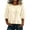 Beige, variant on Summer Tunic Shirts for Women Fashion Crew Neck 3/4 Sleeve Pleated Croped Blouse