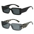 thumbnail image 2 of Small Black Retro 90's Thick Square Frame Men Women Rectangle Fashion Sunglasses, 2 of 4