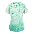 thumbnail image 3 of YDKZYMD Holiday Scrub Tops for Women Cute Floral Nurse Uniform Short Sleeve Scrub Shirt V Neck Graphic Scrub Tops with Pockets Mint Green L, 3 of 3