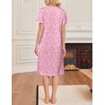 thumbnail image 5 of Ekouaer Cotton Nightgowns for Women Short Sleeve House Dress Pleated Night Gown Button Sleep Shirt Ladies Nightdress, 5 of 6