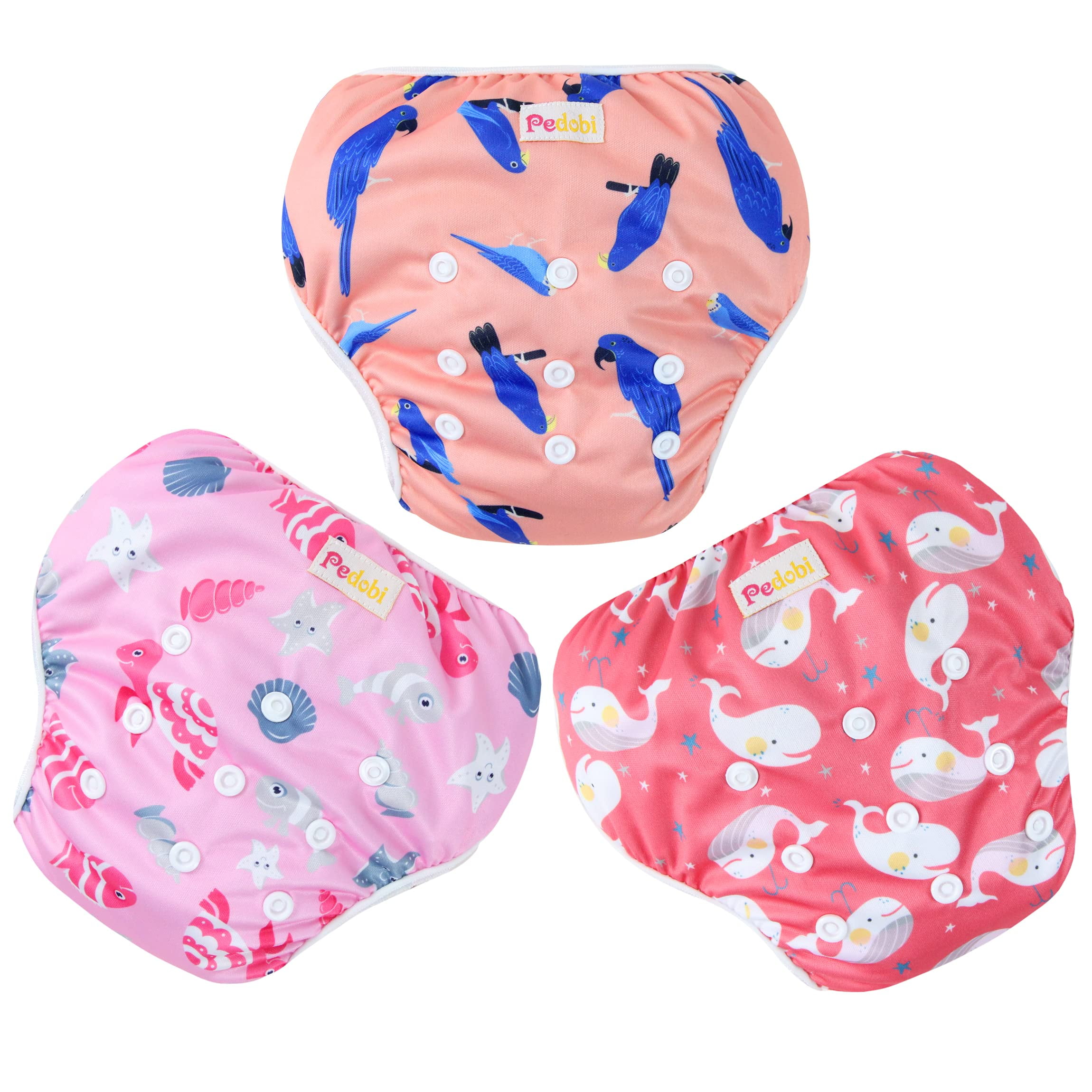 Pedobi Reusable Baby Swim Diapers, Adjustable Diaper Swim for Toddlers