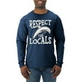 thumbnail image 2 of Wild Bobby Respect The Locals Save Our Oceans Dolphin Animal Lover Men Long Sleeve Shirt, Vintage Heather Navy, X-Large, 2 of 6