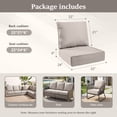 thumbnail image 2 of Gymojoy Luxury Outdoor Deep Seat Cushion 22 X 24 X 6 inch for Patio Furniture, Waterproof & Fade Resistant Patio Furniture Replacement Cushions, Beige, 2 of 8