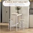 thumbnail image 4 of HOMCOM 3-Piece Bar Table and Chairs Set for Dining Room, Oak, 4 of 10