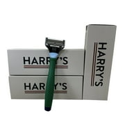 3 Pack NEW Harry's Men's 5-Blade Manual Razor Handle and Razor Blade Refills, each (Limited Edition Green Truman)