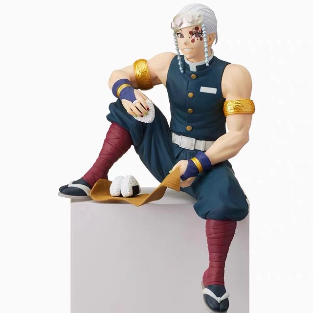 Figura de Demon Slayer Tengen Uzui de 27cm, figura de Anime Kimetsu no Yaiba, figura de acción de Battle Uzui Tengen, modelo coleccionable, muñeca de juguete Fivean unisex