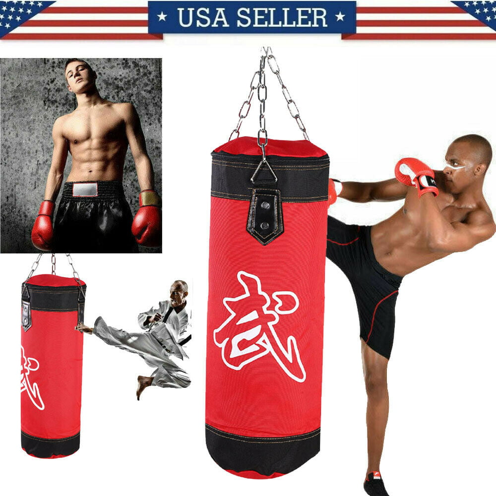 Black Hollow Hanging for Teenagers and Adults Training Bag with Chains Home Sanda Fighting Taekwondo Training Equipment Sandbags Boxing Heavy Punching