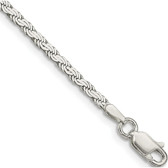 Sterling Silver 2.25mm Flat Rope Chain (7 X 2.25) Made In Italy qfc23-7